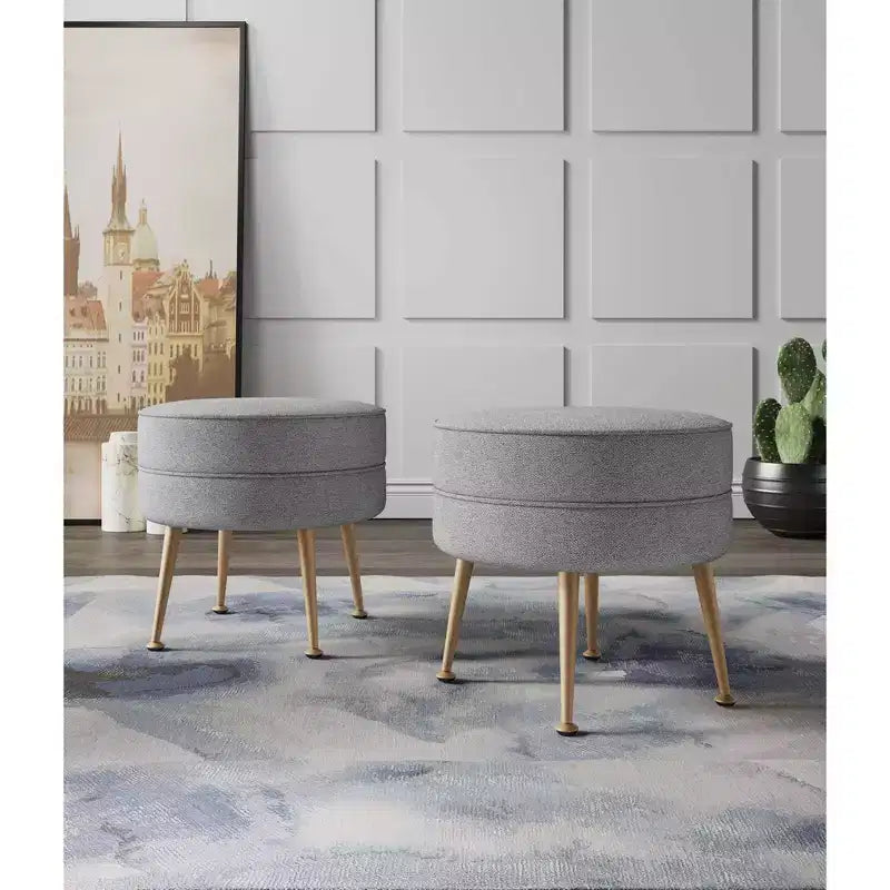 Pouf rembourré en tissu de polyester mélangé