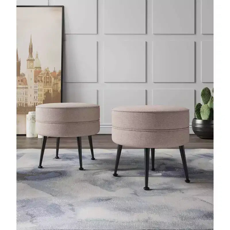 Pouf rembourré en tissu de polyester mélangé