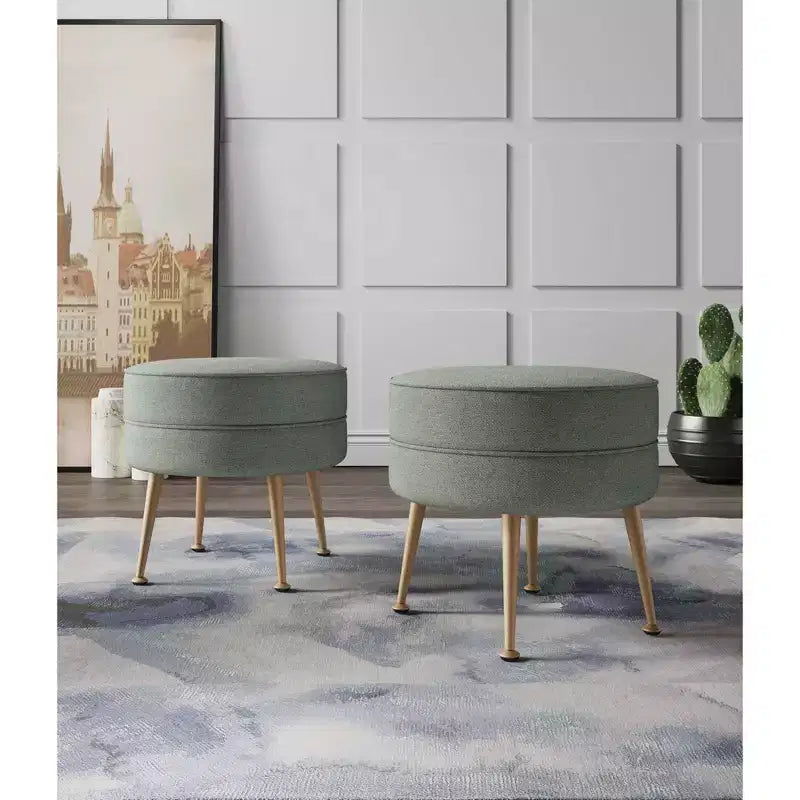 Pouf rembourré en tissu de polyester mélangé